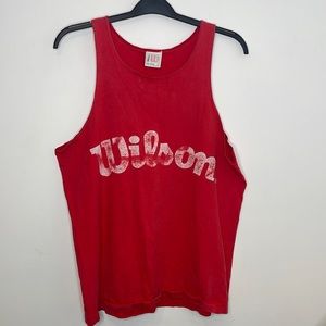 Wilson Men's Red Sleeveless Athletic Wear Tank Top Tee Size Large